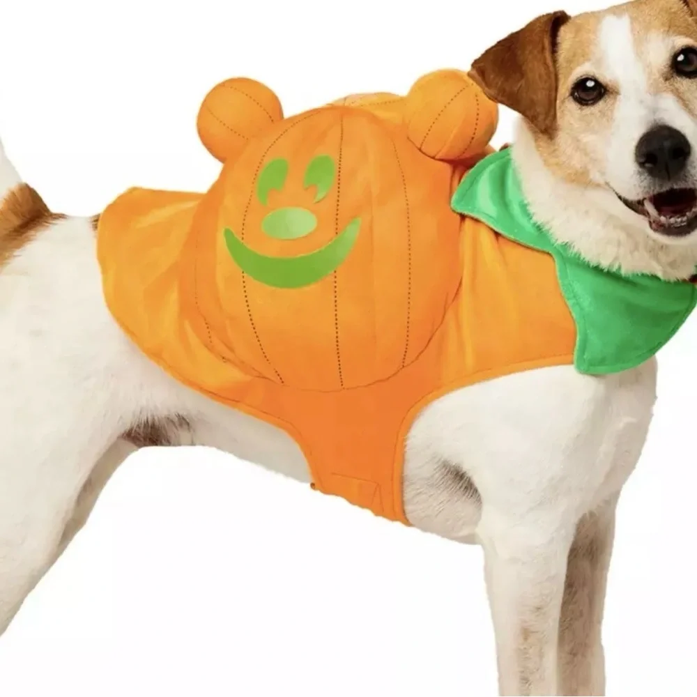 Disney Parks Mickey Jack o Lantern Pumpkin Glow in The Dark Dog Costume Small
